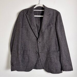 Eleventy men’s brown black plaid blazer jacket sports coat 52/42